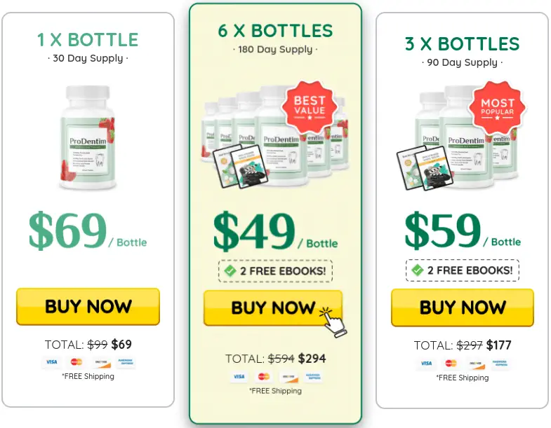 ProDentim Probiotics Pricing Package